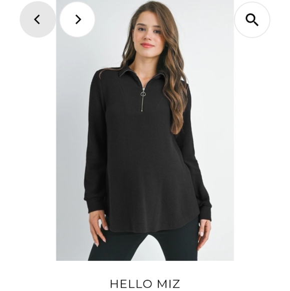 Hello Miz Half Zip Ribbed Top Size S - Picture 5 of 5